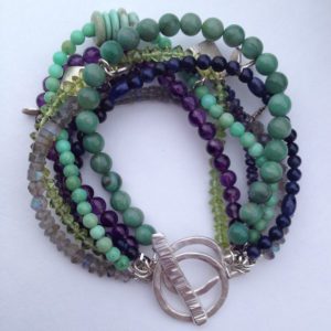 Barbara Takasaki, beaded necklace with silver clasp