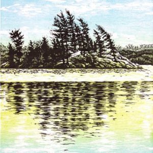 Ralph Heather, "Windswept", relief print