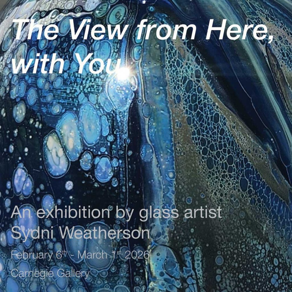 Sydni Weatherson, Exhibition Invitation 2026, cropped detail view of blown glass piece